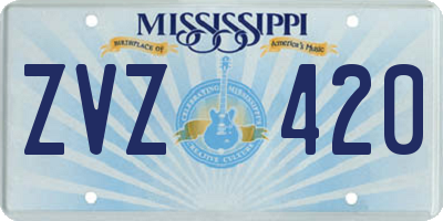 MS license plate ZVZ420