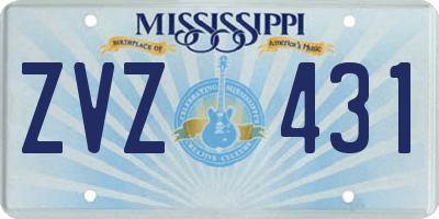 MS license plate ZVZ431