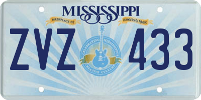 MS license plate ZVZ433