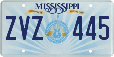MS license plate ZVZ445