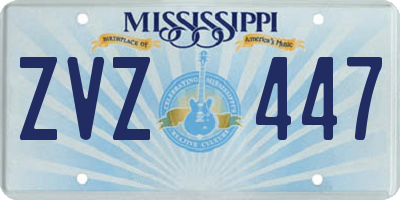 MS license plate ZVZ447