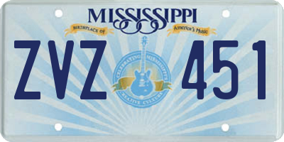 MS license plate ZVZ451