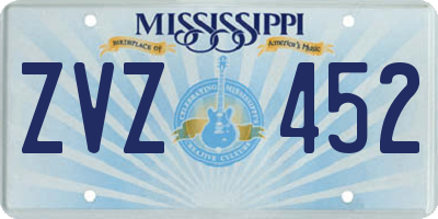 MS license plate ZVZ452