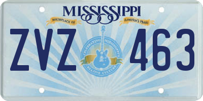 MS license plate ZVZ463