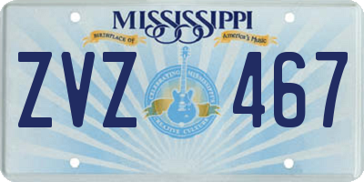 MS license plate ZVZ467