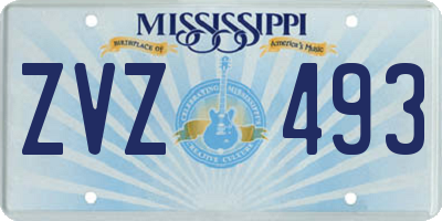 MS license plate ZVZ493
