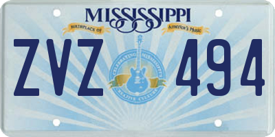 MS license plate ZVZ494