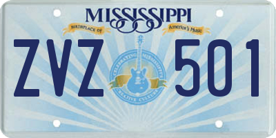 MS license plate ZVZ501
