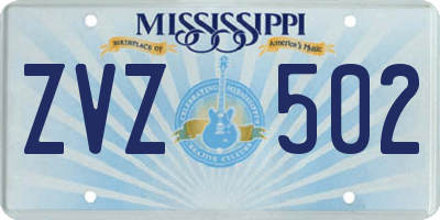 MS license plate ZVZ502
