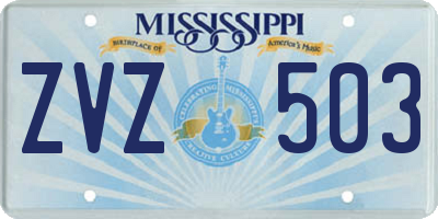 MS license plate ZVZ503