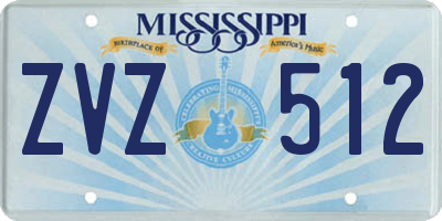 MS license plate ZVZ512