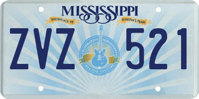 MS license plate ZVZ521