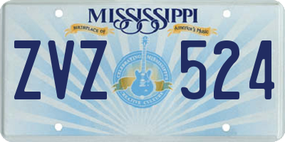 MS license plate ZVZ524
