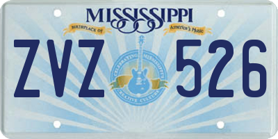 MS license plate ZVZ526