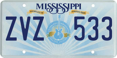 MS license plate ZVZ533