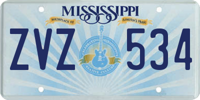 MS license plate ZVZ534