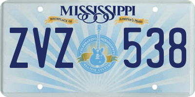 MS license plate ZVZ538