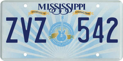 MS license plate ZVZ542