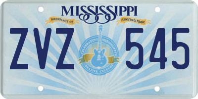 MS license plate ZVZ545