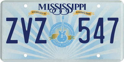 MS license plate ZVZ547