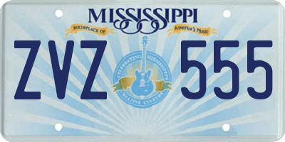 MS license plate ZVZ555
