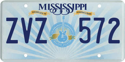 MS license plate ZVZ572
