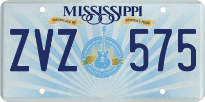 MS license plate ZVZ575