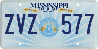 MS license plate ZVZ577