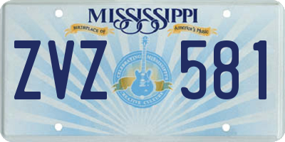 MS license plate ZVZ581