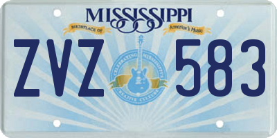 MS license plate ZVZ583