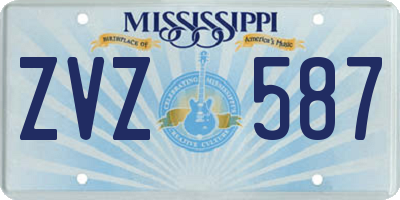 MS license plate ZVZ587