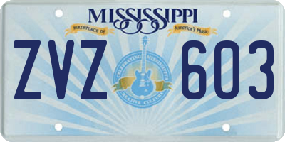 MS license plate ZVZ603