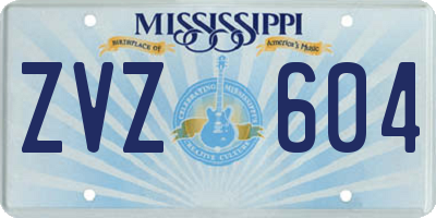 MS license plate ZVZ604