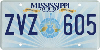MS license plate ZVZ605