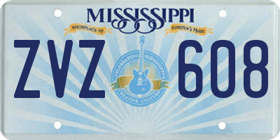 MS license plate ZVZ608