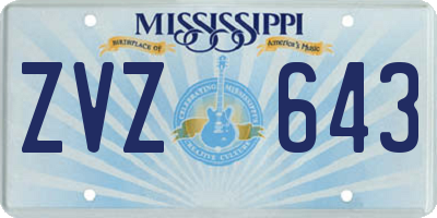 MS license plate ZVZ643