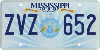 MS license plate ZVZ652
