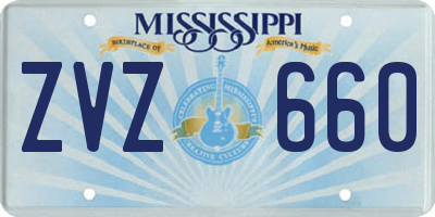 MS license plate ZVZ660