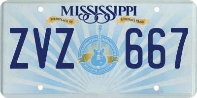 MS license plate ZVZ667