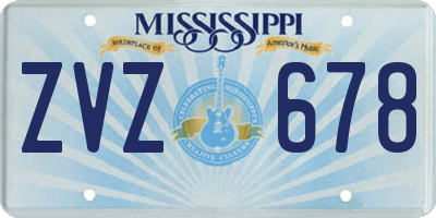 MS license plate ZVZ678