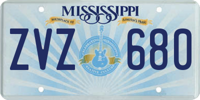 MS license plate ZVZ680