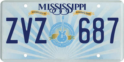 MS license plate ZVZ687