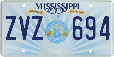 MS license plate ZVZ694