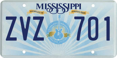 MS license plate ZVZ701