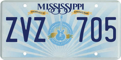 MS license plate ZVZ705