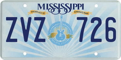 MS license plate ZVZ726