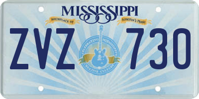 MS license plate ZVZ730
