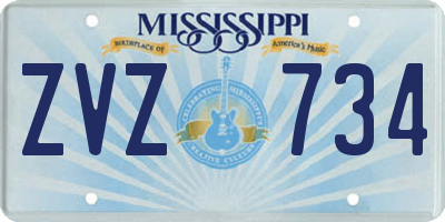 MS license plate ZVZ734