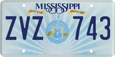 MS license plate ZVZ743