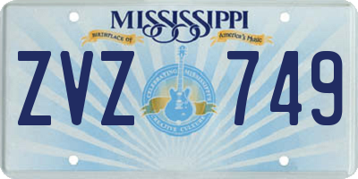 MS license plate ZVZ749